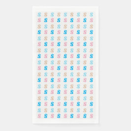 Serviette En Papier Élégante rose bleu monogramme Lettre amusante Moti