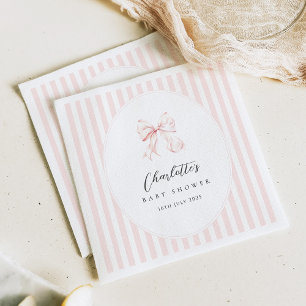 Serviette en papier élégante rose pour baby shower