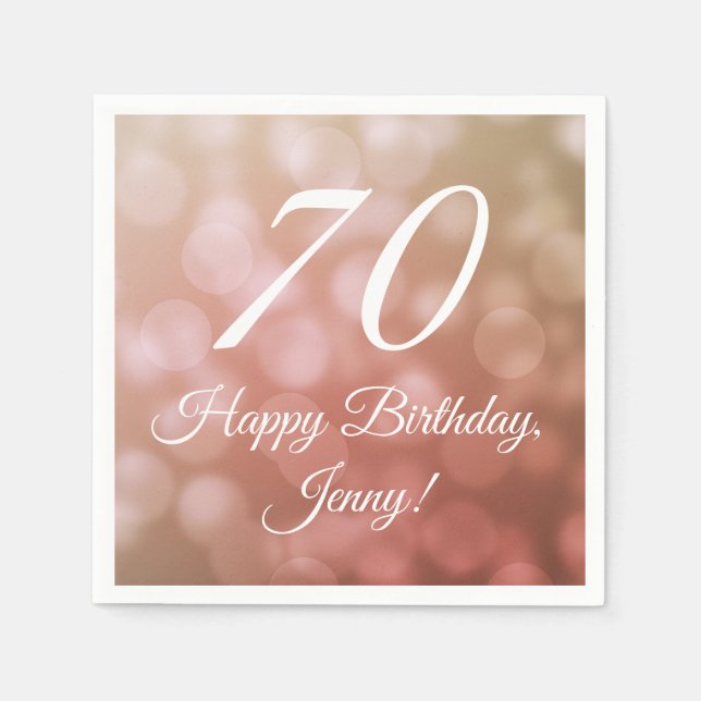 Serviette En Papier Élégante serviettes de 70e anniversaire pour elle  (Devant)