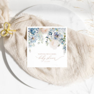 Serviette En Papier Élégante serviettes de Baby shower Blue Hydrangea
