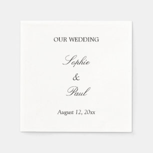 Serviette En Papier Élégante serviettes de Mariage minimaliste