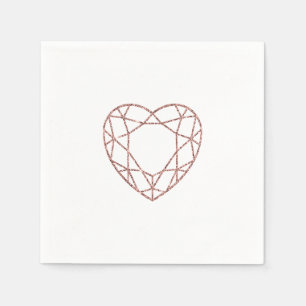 Serviette En Papier Élégante serviettes mariage coeur or rose