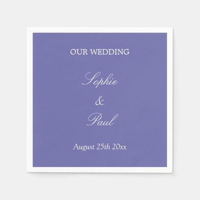 Serviette En Papier Élégante serviettes Mariage Lavender (Devant)