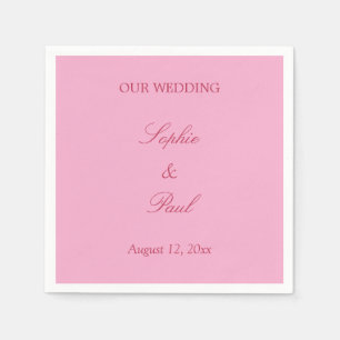 Serviette En Papier Élégante serviettes Mariage rose magenta