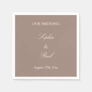 Serviette En Papier Élégante serviettes Mariage Taupe