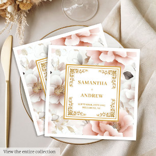 Serviette En Papier Élégante serviettes mariages couleur rose pâle