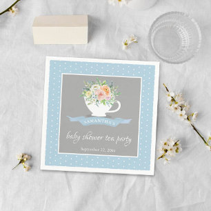 Serviette En Papier Elégante Teacup Floral Teacup Baby shower Tea Part
