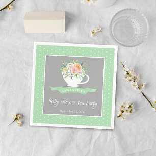 Serviette En Papier Elégante Teacup Floral Teacup Baby shower Tea Part