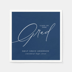Serviette En Papier Élégante tendance Calligraphie Script Graduation