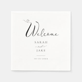 Serviette En Papier Élégante typographie : serviettes mariages ACCUEIL