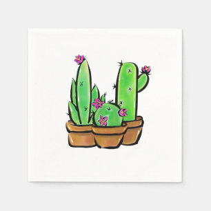 Serviette En Papier Élégantes cactées succulentes du sud-ouest 