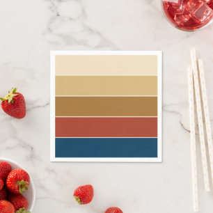 Serviette En Papier Élégantes couleurs modernes d'automne rayées