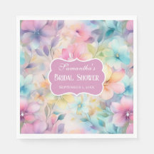 Élégantes Fleurs Aquarelle Pastel Shower de Mariag