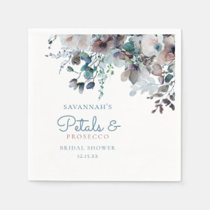 Serviette En Papier Élégantes Pétales et Prosecco Fleurs Mariage Showe