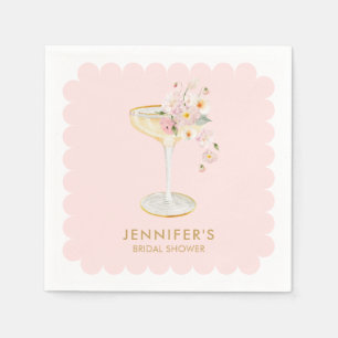 Serviette En Papier Élégantes Pétales et Prosecco pour Enterrement de 