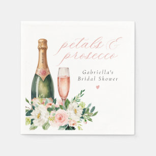 Serviette En Papier Élégantes Pétales Roses & Prosecco pour Enterremen