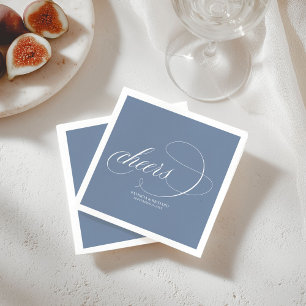 Serviette En Papier Élégantes serviettes de cocktail de mariage Bleu P
