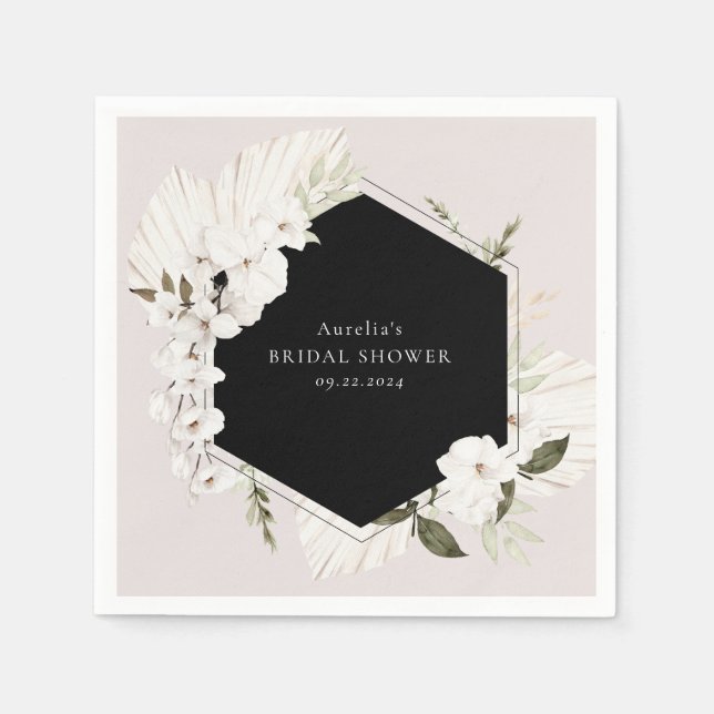 Serviette En Papier Élégantes serviettes florales bohème (Devant)