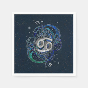 Serviette En Papier Élément de l'eau de signe de zodiaque de Cancer