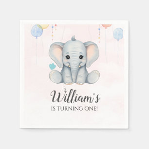 Serviette En Papier Eléphant 1er anniversaire