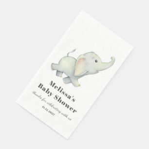 Serviette En Papier Eléphant Baby shower Sexe Neutre Personnalisé