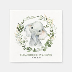 Serviette En Papier Eléphant d'arachide douce verdure botanique Baby