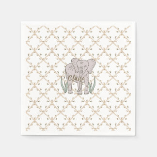 Serviette En Papier Éléphant et bambou