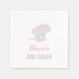 Serviette En Papier Eléphant mignon fille Baby shower