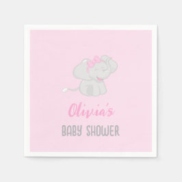 Serviette En Papier Eléphant mignon fille Baby shower