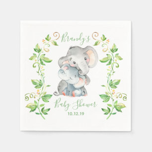 Serviette En Papier Elephant Zoo Jungle Animaux Baby shower