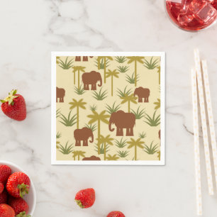 Serviette En Papier Elephants And Palms
