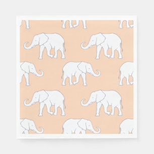 Serviette En Papier Eléphants blancs