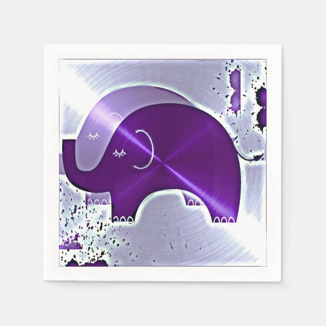 Serviette En Papier Eléphants de sensibilisation à la maladie d'Alzhei (Devant)