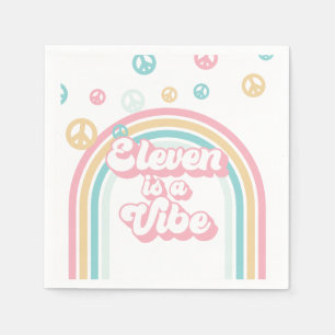 Serviette En Papier Eleven est une Vibe Retro Summer Rainbow