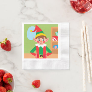 Serviette En Papier Elf de Noël Napkin