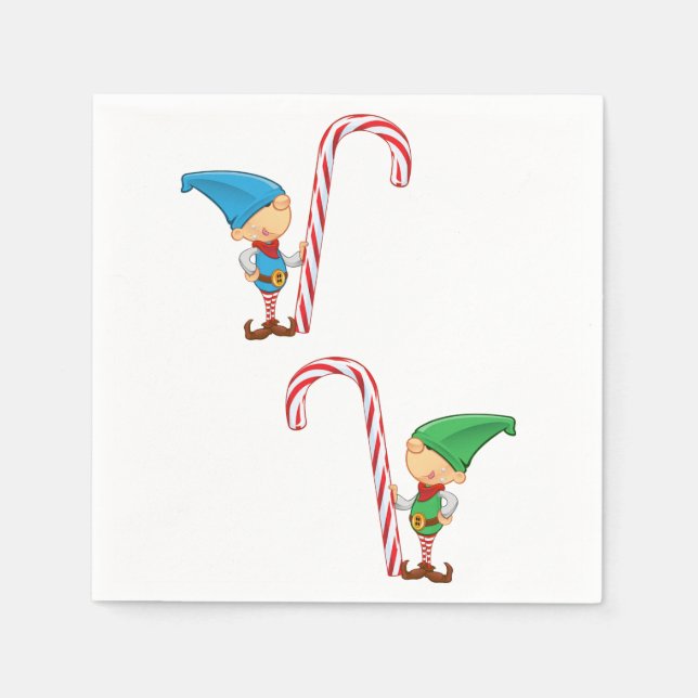 Serviette En Papier Elfes Avec Sucres de canne Papier (Devant)