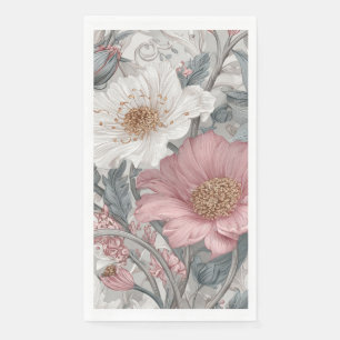 Serviette En Papier Elise Rose et Gris Jardin Nouveau