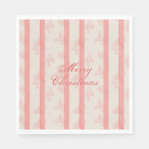 Serviette En Papier Elk Woods & Stripe en Corail avec personnalisation