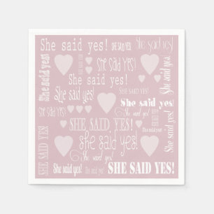 Serviette En Papier Elle A Dit Oui Pink Engagement Party
