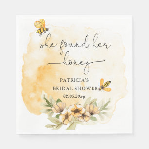 Serviette En Papier Elle a trouvé sa douche de mariée abeille florale 