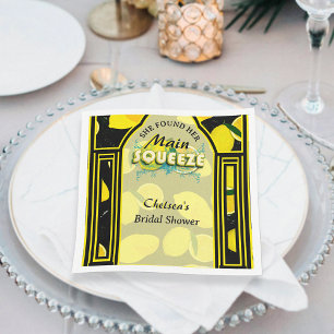 Serviette En Papier Elle A Trouvé Son Squeeze Principal Noir & Jaune É