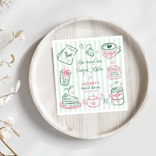 Serviette En Papier Elle a trouvé son thé matcha vert de douche de mar