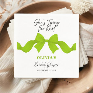 Serviette En Papier Elle Attache le Nœud Vert Citron Fête de Mariage