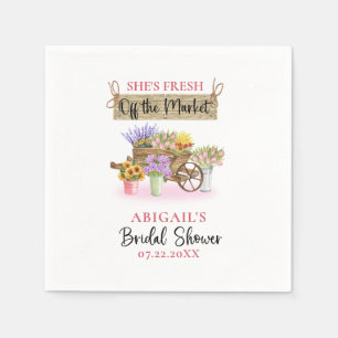SERVIETTE EN PAPIER ELLE EST FRAÎCHE DE L'AFFICHE DE BIENVENUE FLORALE