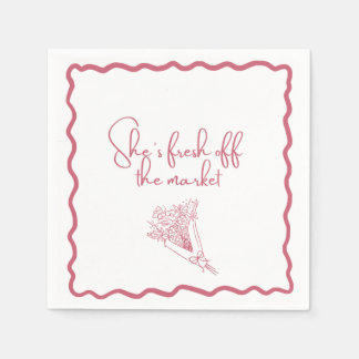 Serviette En Papier "Elle est fraîche du marché" Floral 