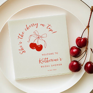 Serviette En Papier Elle est la cerise sur le gâteau Baby Shower