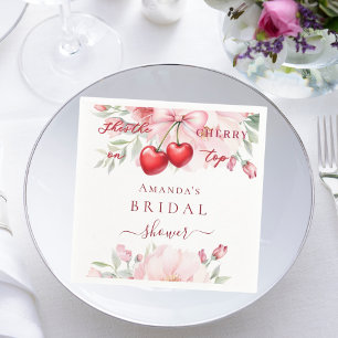 Serviette En Papier Elle est la cerise sur le nœud papillon floral Bab