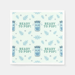 Serviette En Papier Elle est prête à éclater Baby Shower Bleu Boho Kaw