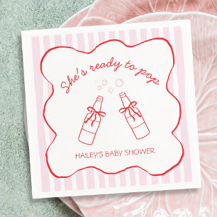 Serviette En Papier Elle est prête à faire éclater Baby Shower Bouteil