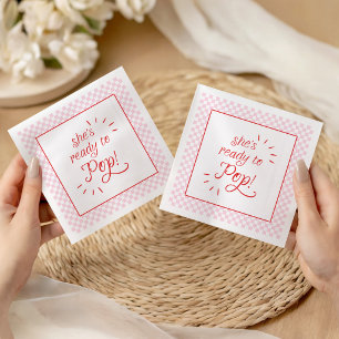 Serviette En Papier Elle est prête à faire éclater Rose & Rouge à carr